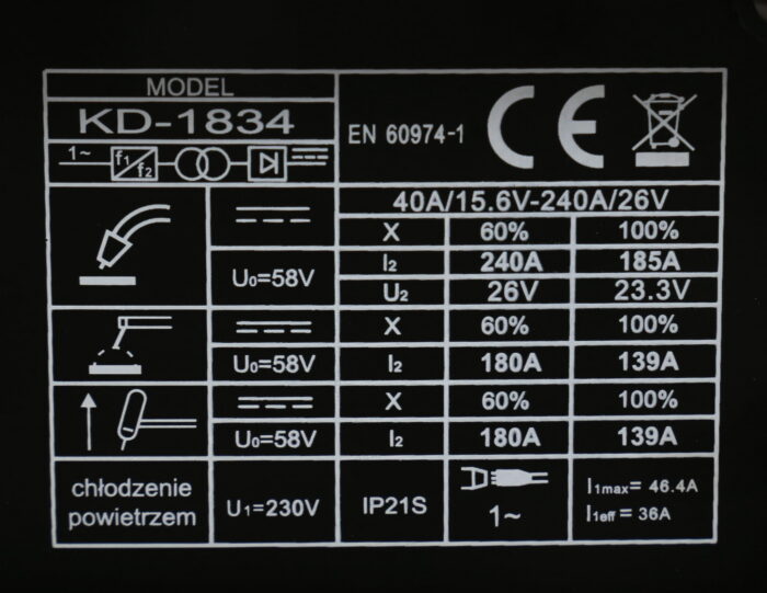 INVERTERKEEVITAJA MIG/MAG + MMA +TIG-LIFT KD1834 - Image 5